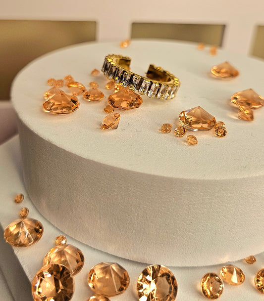 Bague alliance multi cristal rectangle