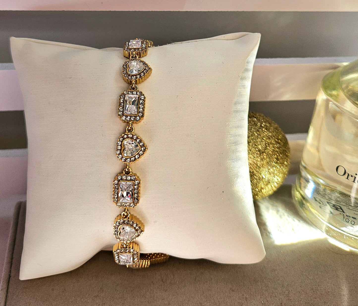 Bracelet cristal coeur et rectangle