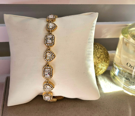Bracelet cristal coeur et rectangle