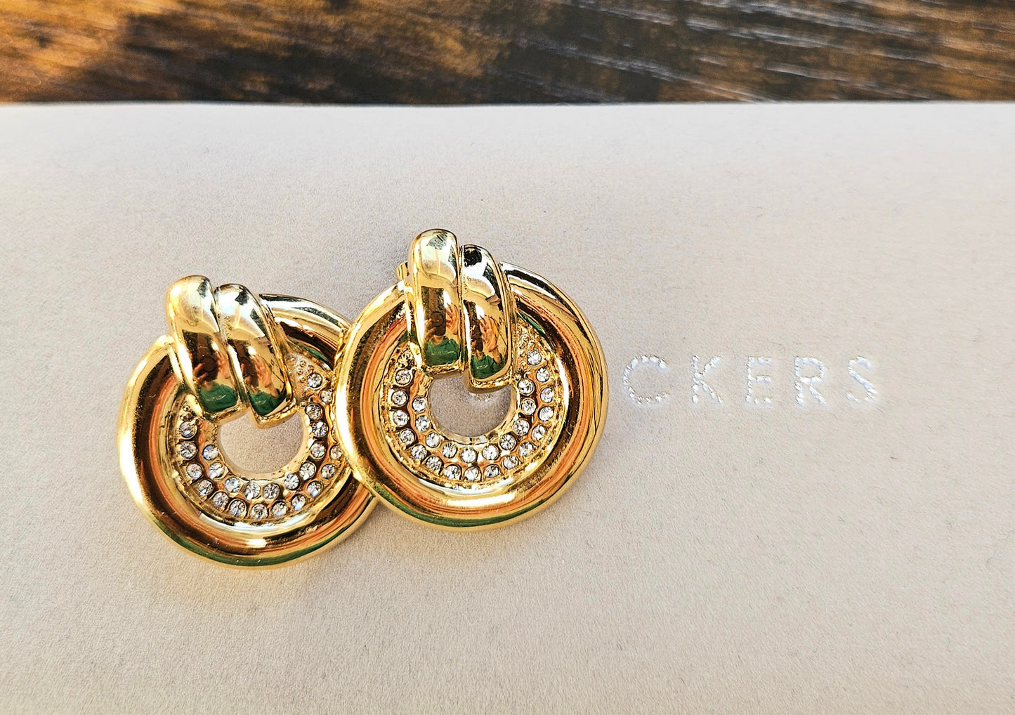 Boucles d'oreilles créoles et double rang zirconium