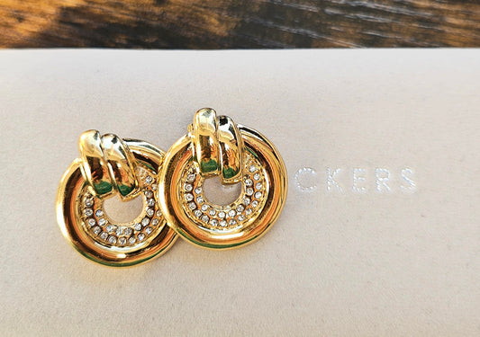 Boucles d'oreilles créoles et double rang zirconium