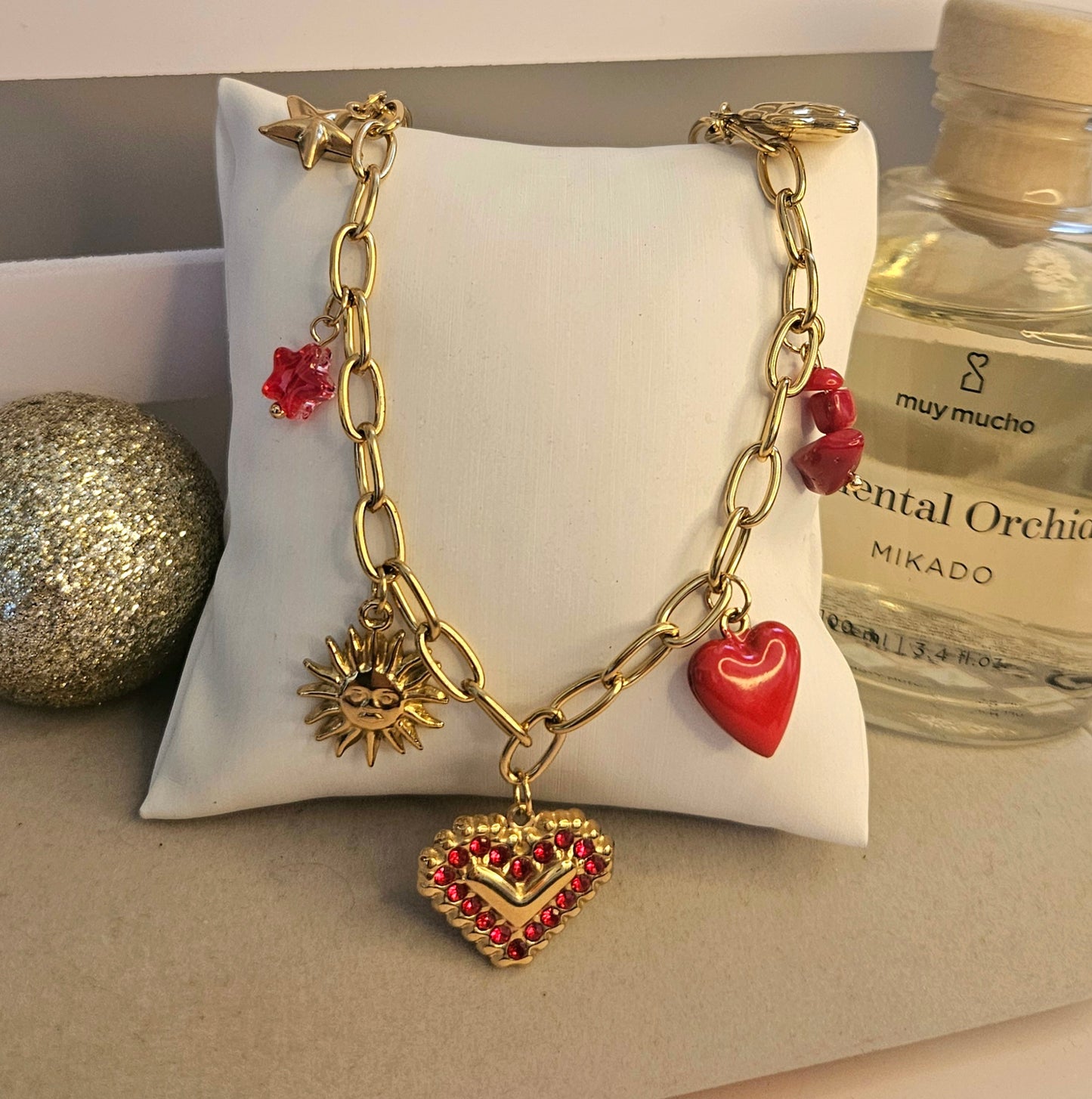 Collier coeur rouge