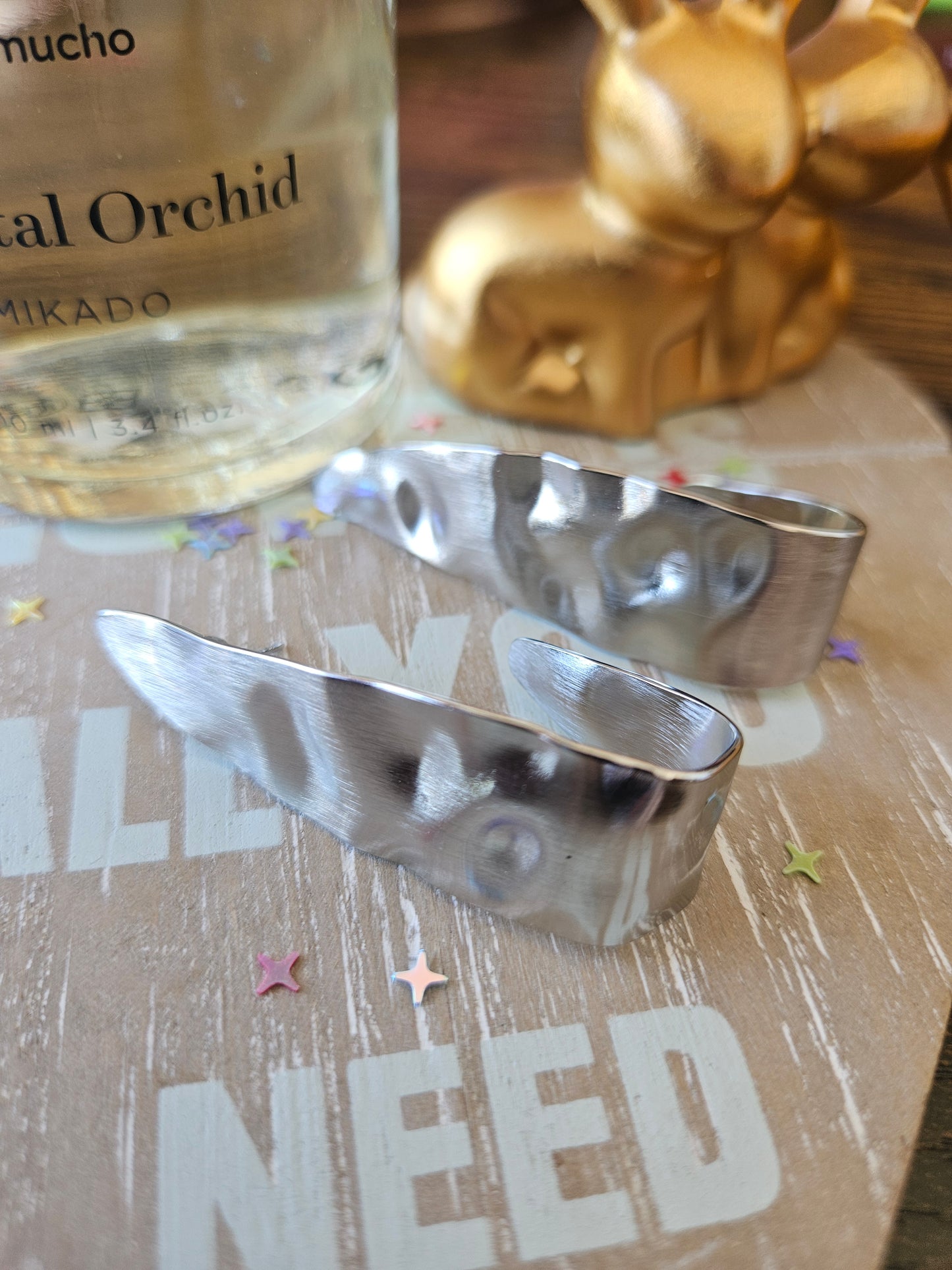 Boucles d'oreilles vague martelée argent