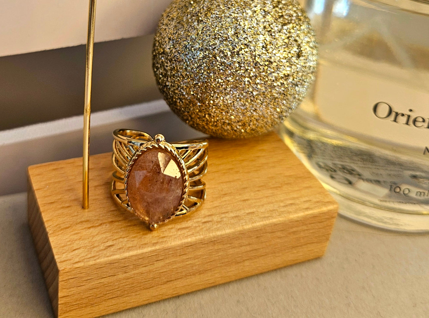 Bague pierre naturelle corail
