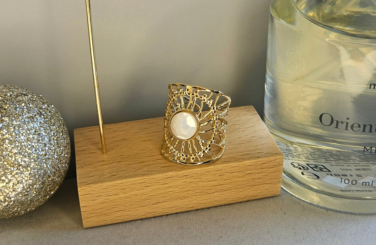 Bague cristal blanc oriental