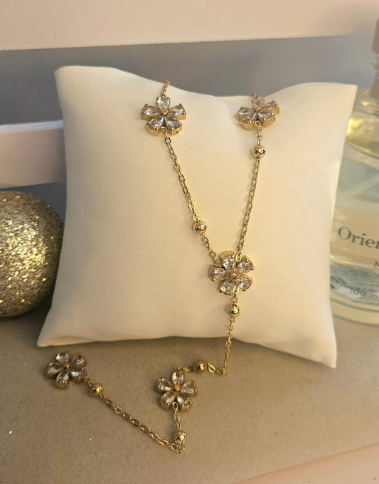 Collier y trefle cristal