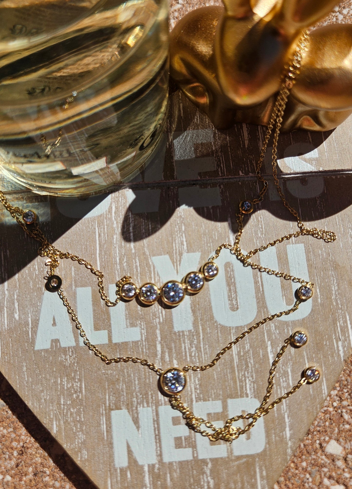 Collier double chaîne zircon