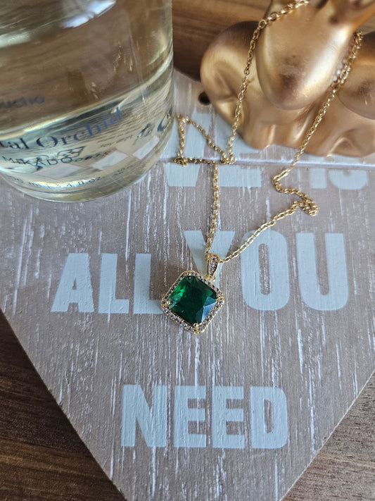 Collier cristal vert