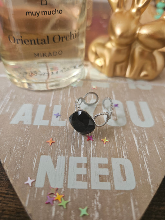Bague swarovski noir