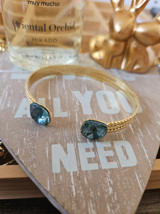 Bracelet swarovski vert sapin