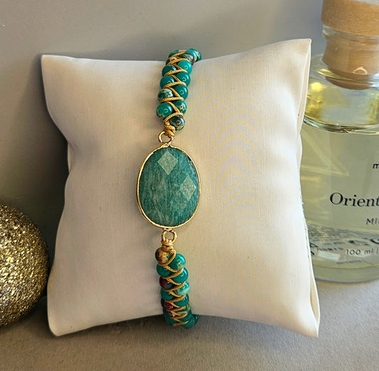 Bracelet pierre verte