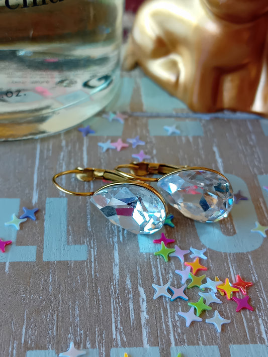Boucle d'oreille swaroski argent