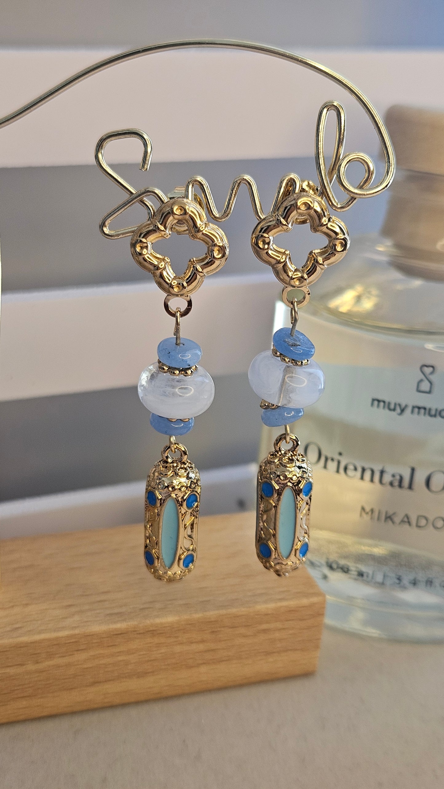 Boucles d'oreilles bleu aladin