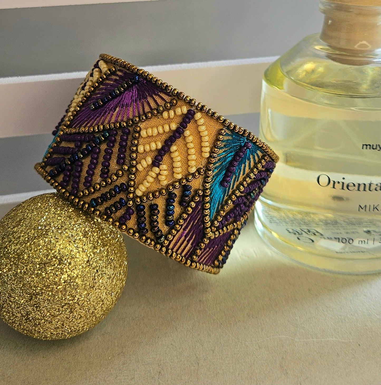 Bracelet manchette perle multicolore