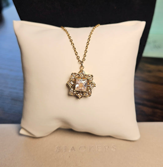 Collier etoile cristal tournant