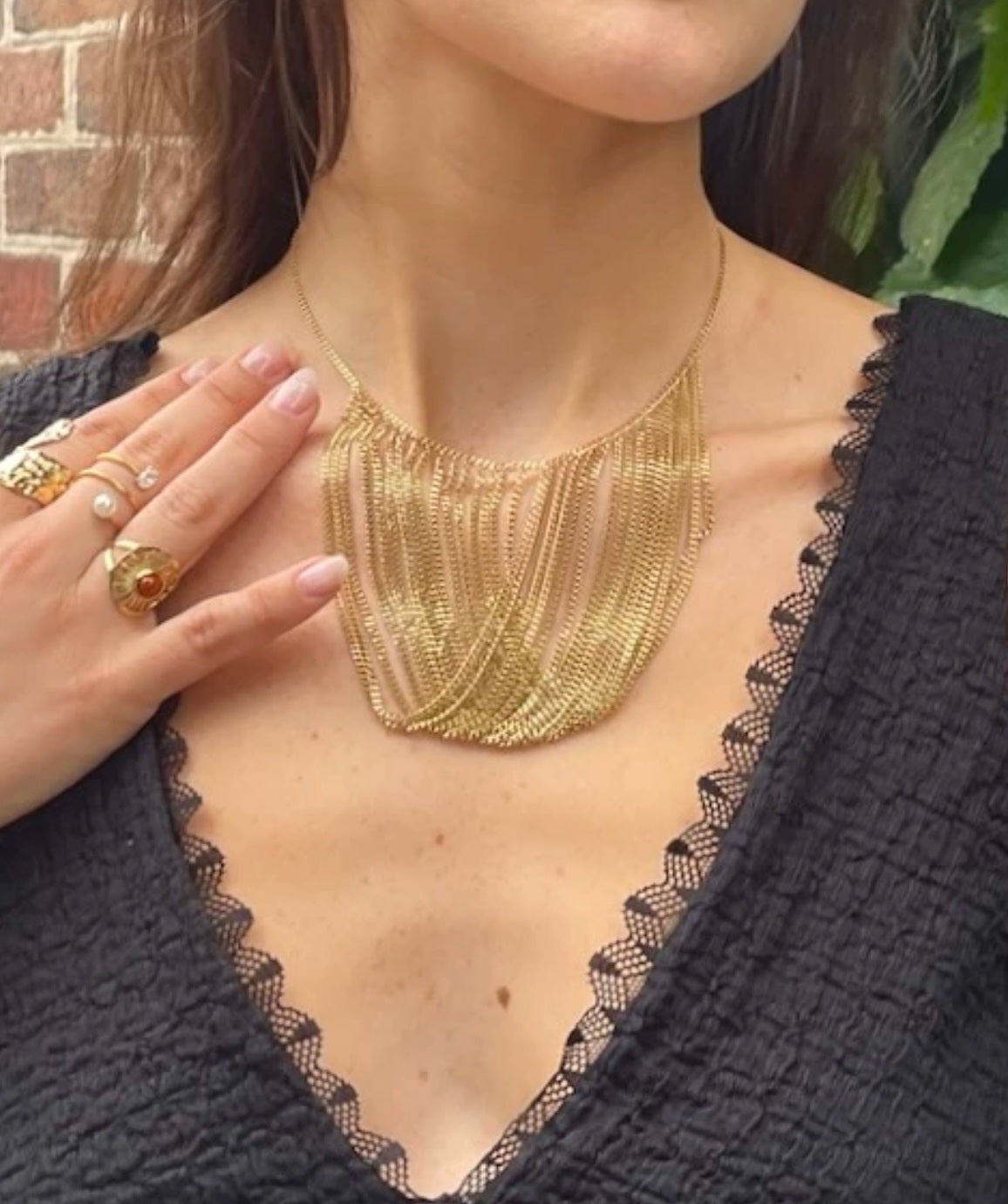 Collier multichaines vague