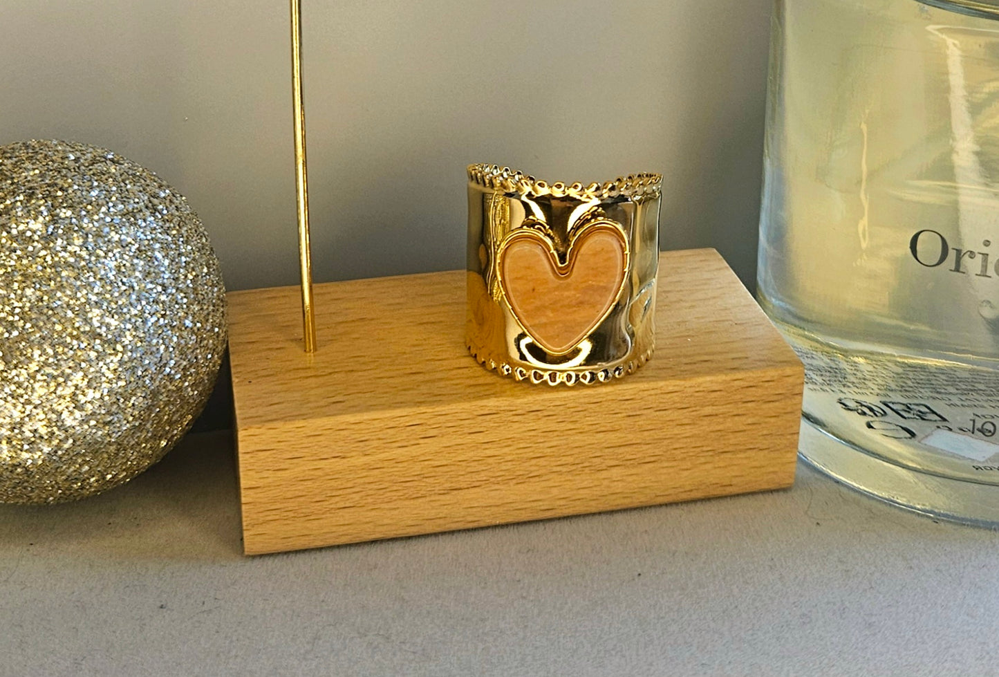 Bague abricot pierre