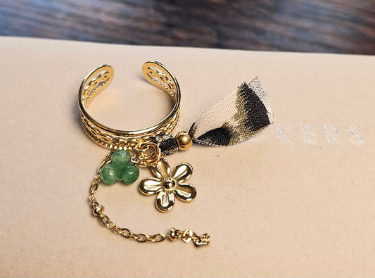 Bague breloque tissu